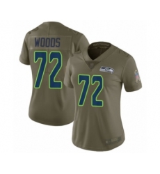 Women's Seattle Seahawks #72 Al Woods Limited Olive 2017 Salute to Service Football Jersey