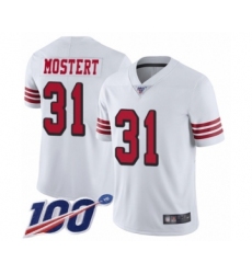 Youth San Francisco 49ers #31 Raheem Mostert Limited White Rush Vapor Untouchable 100th Season Football Jersey