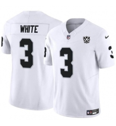 Men's Las Vegas Raiders #3 Zamir White White 2024 F.U.S.E 65th Anniversary Vapor Stitched Football Jersey