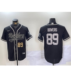 Men's Las Vegas Raiders #89 Brock Bowers Black Cool Base Stitched Baseball Jerseys