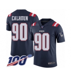Youth New England Patriots #90 Shilique Calhoun Limited Navy Blue Rush Vapor Untouchable 100th Season Football Jersey