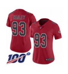 Women's Atlanta Falcons #93 Allen Bailey Limited Red Rush Vapor Untouchable 100th Season Football Jersey