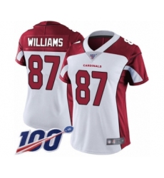 Women's Arizona Cardinals #87 Maxx Williams White Vapor Untouchable Limited Player 100th Season Football Jersey
