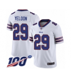 Men's Buffalo Bills #29 T.J. Yeldon White Vapor Untouchable Limited Player 100th Season Football Jersey