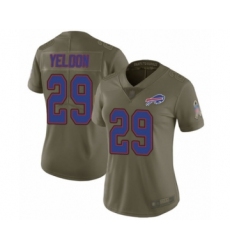 Women's Buffalo Bills #29 T.J. Yeldon Limited Olive 2017 Salute to Service Football Jersey