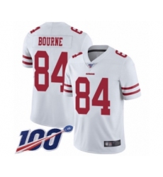 Youth San Francisco 49ers #84 Kendrick Bourne White Vapor Untouchable Limited Player 100th Season Football Jersey