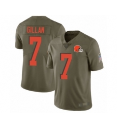 Men's Cleveland Browns #7 Jamie Gillan Limited Olive 2017 Salute to Service Football Jersey