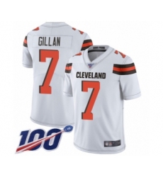 Youth Cleveland Browns #7 Jamie Gillan White Vapor Untouchable Limited Player 100th Season Football Jersey