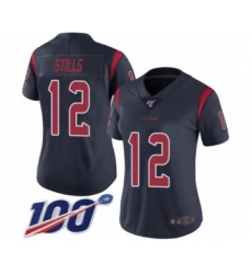 Women's Houston Texans #12 Kenny Stills Limited Navy Blue Rush Vapor Untouchable 100th Season Football Jersey