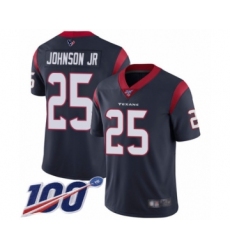 Men's Houston Texans #25 Duke Johnson Jr Navy Blue Team Color Vapor Untouchable Limited Player 100th Season Football Jersey