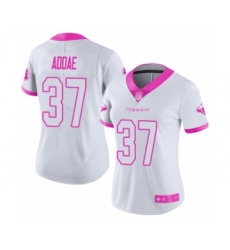 Women's Houston Texans #37 Jahleel Addae Limited White Pink Rush Fashion Football Jersey