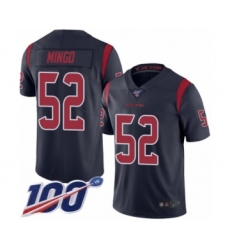 Men's Houston Texans #52 Barkevious Mingo Limited Navy Blue Rush Vapor Untouchable 100th Season Football Jersey