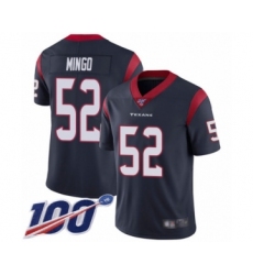 Men's Houston Texans #52 Barkevious Mingo Navy Blue Team Color Vapor Untouchable Limited Player 100th Season Football Jersey