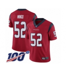 Men's Houston Texans #52 Barkevious Mingo Red Alternate Vapor Untouchable Limited Player 100th Season Football Jersey