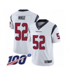 Men's Houston Texans #52 Barkevious Mingo White Vapor Untouchable Limited Player 100th Season Football Jersey
