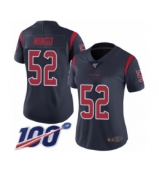 Women's Houston Texans #52 Barkevious Mingo Limited Navy Blue Rush Vapor Untouchable 100th Season Football Jersey