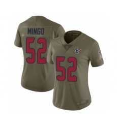 Women's Houston Texans #52 Barkevious Mingo Limited Olive 2017 Salute to Service Football Jersey