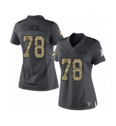 Women's Houston Texans #78 Laremy Tunsil Limited Black 2016 Salute to Service Football Jersey