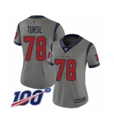 Women's Houston Texans #78 Laremy Tunsil Limited Gray Inverted Legend 100th Season Football Jersey