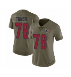 Women's Houston Texans #78 Laremy Tunsil Limited Olive 2017 Salute to Service Football Jersey