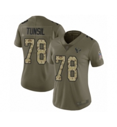 Women's Houston Texans #78 Laremy Tunsil Limited Olive Camo 2017 Salute to Service Football Jersey