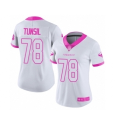 Women's Houston Texans #78 Laremy Tunsil Limited White Pink Rush Fashion Football Jersey