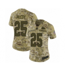 Women's Kansas City Chiefs #25 LeSean McCoy Limited Camo 2018 Salute to Service Football Jersey