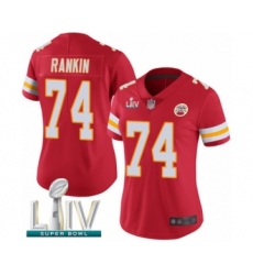 Women's Kansas City Chiefs #74 Martinas Rankin Red Team Color Vapor Untouchable Limited Player Super Bowl LIV Bound Football Jersey