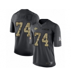 Youth Kansas City Chiefs #74 Martinas Rankin Limited Black 2016 Salute to Service Football Jersey
