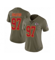 Women's Kansas City Chiefs #97 Alex Okafor Limited Olive 2017 Salute to Service Football Jersey