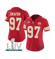 Women's Kansas City Chiefs #97 Alex Okafor Red Team Color Vapor Untouchable Limited Player Super Bowl LIV Bound Football Jersey