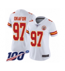 Women's Kansas City Chiefs #97 Alex Okafor White Vapor Untouchable Limited Player 100th Season Football Jersey