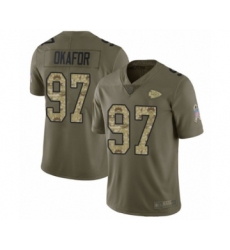 Youth Kansas City Chiefs #97 Alex Okafor Limited Olive Camo 2017 Salute to Service Football Jersey