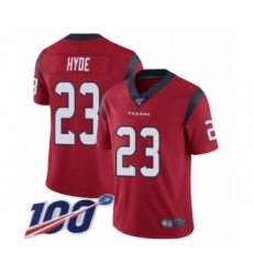 Men's Houston Texans #23 Carlos Hyde Red Alternate Vapor Untouchable Limited Player 100th Season Football Jersey