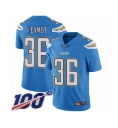 Men's Los Angeles Chargers #36 Roderic Teamer Electric Blue Alternate Vapor Untouchable Limited Player 100th Season Football Jersey