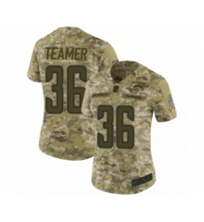 Women's Los Angeles Chargers #36 Roderic Teamer Limited Camo 2018 Salute to Service Football Jersey