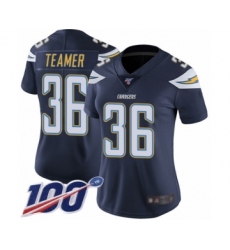 Women's Los Angeles Chargers #36 Roderic Teamer Navy Blue Team Color Vapor Untouchable Limited Player 100th Season Football Jersey