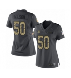 Women's Minnesota Vikings #50 Eric Wilson Limited Black 2016 Salute to Service Football Jersey
