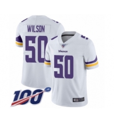 Youth Minnesota Vikings #50 Eric Wilson White Vapor Untouchable Limited Player 100th Season Football Jersey
