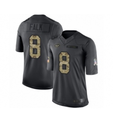 Men's New York Jets #8 Luke Falk Limited Black 2016 Salute to Service Football Jersey