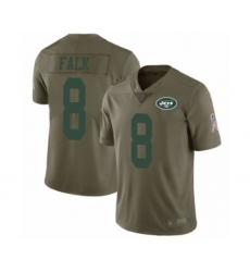Youth New York Jets #8 Luke Falk Limited Olive 2017 Salute to Service Football Jersey