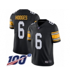Men's Pittsburgh Steelers #6 Devlin Hodges Black Alternate Vapor Untouchable Limited Player 100th Season Football Jersey