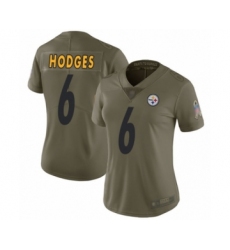 Women's Pittsburgh Steelers #6 Devlin Hodges Limited Olive 2017 Salute to Service Football Jersey