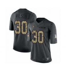 Youth San Francisco 49ers #30 Jeff Wilson Limited Black 2016 Salute to Service Football Jersey