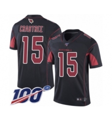 Men's Arizona Cardinals #15 Michael Crabtree Limited Black Rush Vapor Untouchable 100th Season Football Jersey