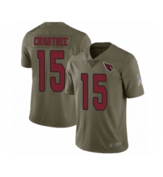 Men's Arizona Cardinals #15 Michael Crabtree Limited Olive 2017 Salute to Service Football Jersey