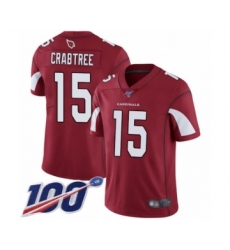 Men's Arizona Cardinals #15 Michael Crabtree Red Team Color Vapor Untouchable Limited Player 100th Season Football Jersey
