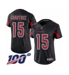 Women's Arizona Cardinals #15 Michael Crabtree Limited Black Rush Vapor Untouchable 100th Season Football Jersey