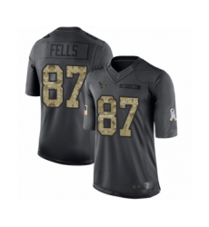 Men's Houston Texans #87 Darren Fells Limited Black 2016 Salute to Service Football Jersey