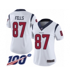 Women's Houston Texans #87 Darren Fells White Vapor Untouchable Limited Player 100th Season Football Jersey